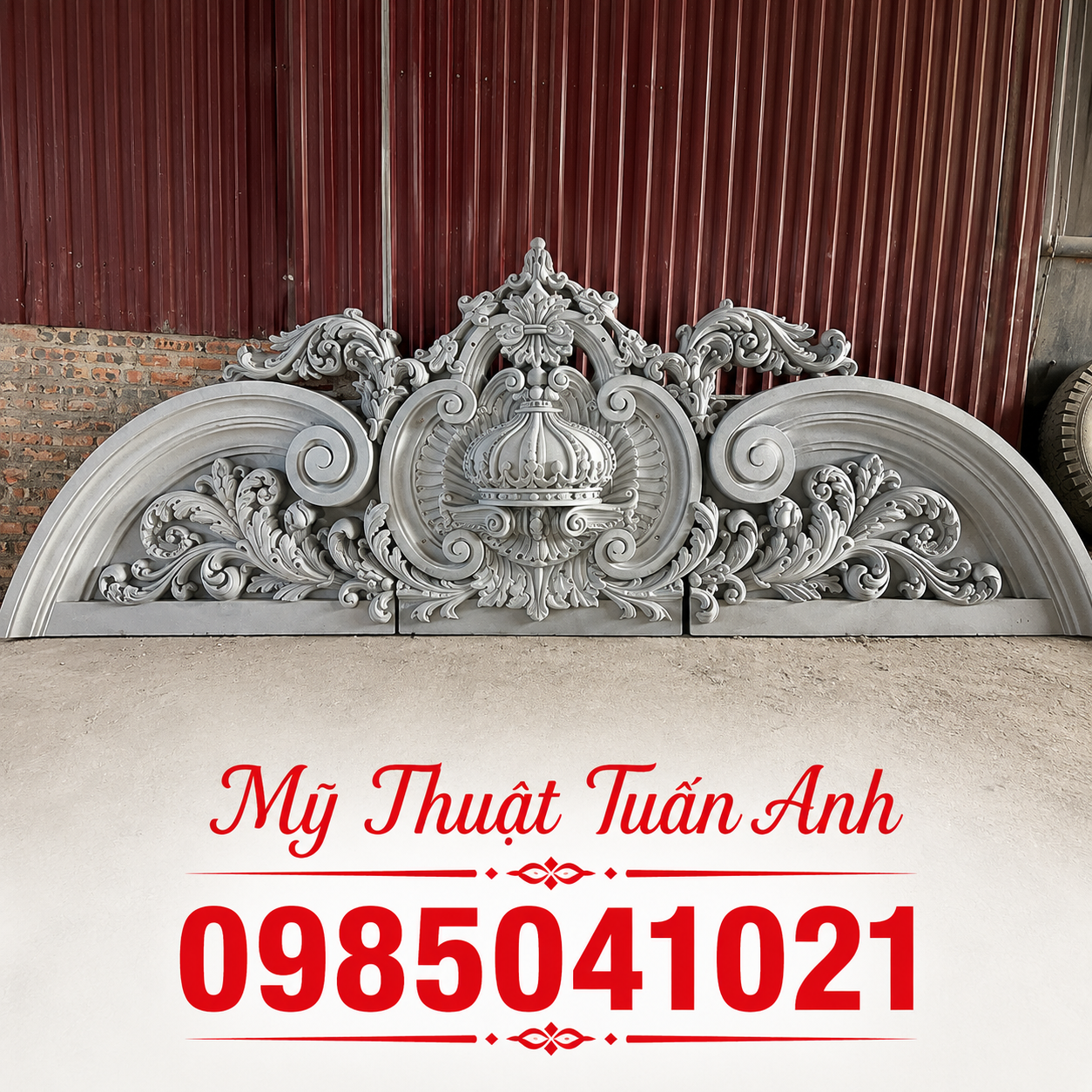 Phù điêu xi măng trang trí biệt thự đẹp sang - Ảnh 7