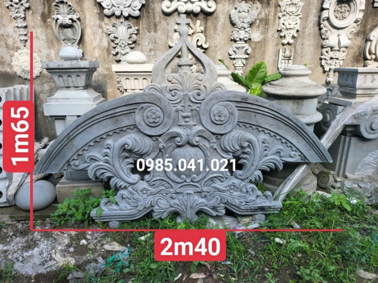 Phù điêu xi măng trang trí biệt thự đẹp sang