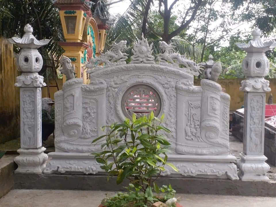 Bình Phong Cuốn Thư Xi Măng Cao Cấp Cho Nhà Thờ Họ, Từ Đường - Ảnh 7