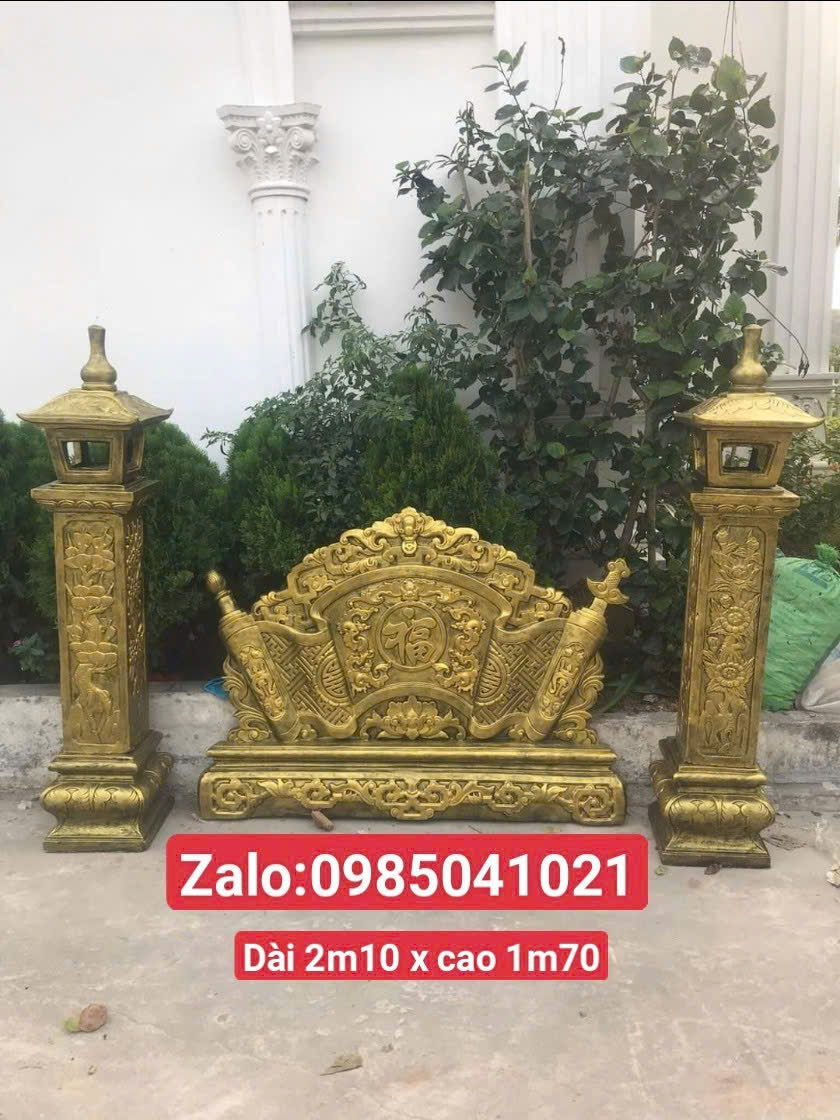 cuốn thư xi măng hoa văn truyền thống
